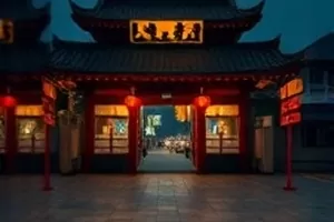 《山顶的广播站》山顶天线在云雾中若隐若现的画面